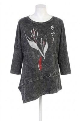 Jess & Jane Ink Mineral Washed Dolman Sleeve Cotton Top Black