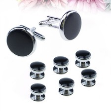 8 Pcs Mens Dress Shirts French Cuff Oil Drip Cufflink Cufflinks and Studs