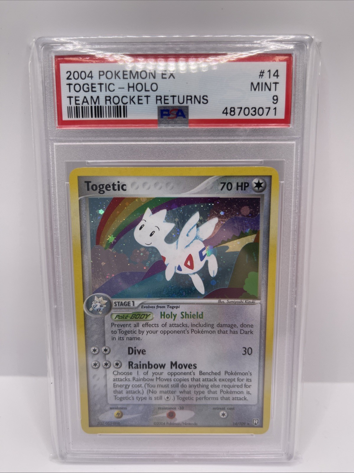 2004 POKEMON EX TEAM ROCKET RETURNS TOGETIC #14 HOLO PSA 9 MINT