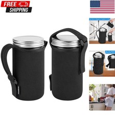 Wide Mouth Mason Jar Neoprene Sleeves with Handle, 24OZ Mason Jar Insulated C...
