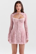 House of Cb ALICEPerfectly Pink Lace Mini Dress