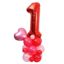 Valentine Baby First Birthday Balloon Kits- Heart 1st Birthday Balloon