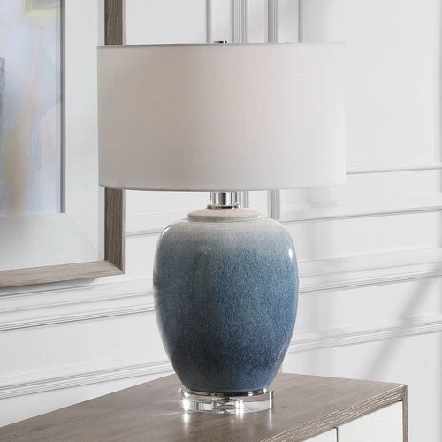 Uttermost Blue Waters 26 1/2" High Ombre Light Blue Ceramic Table Lamp - Picture 1 of 6