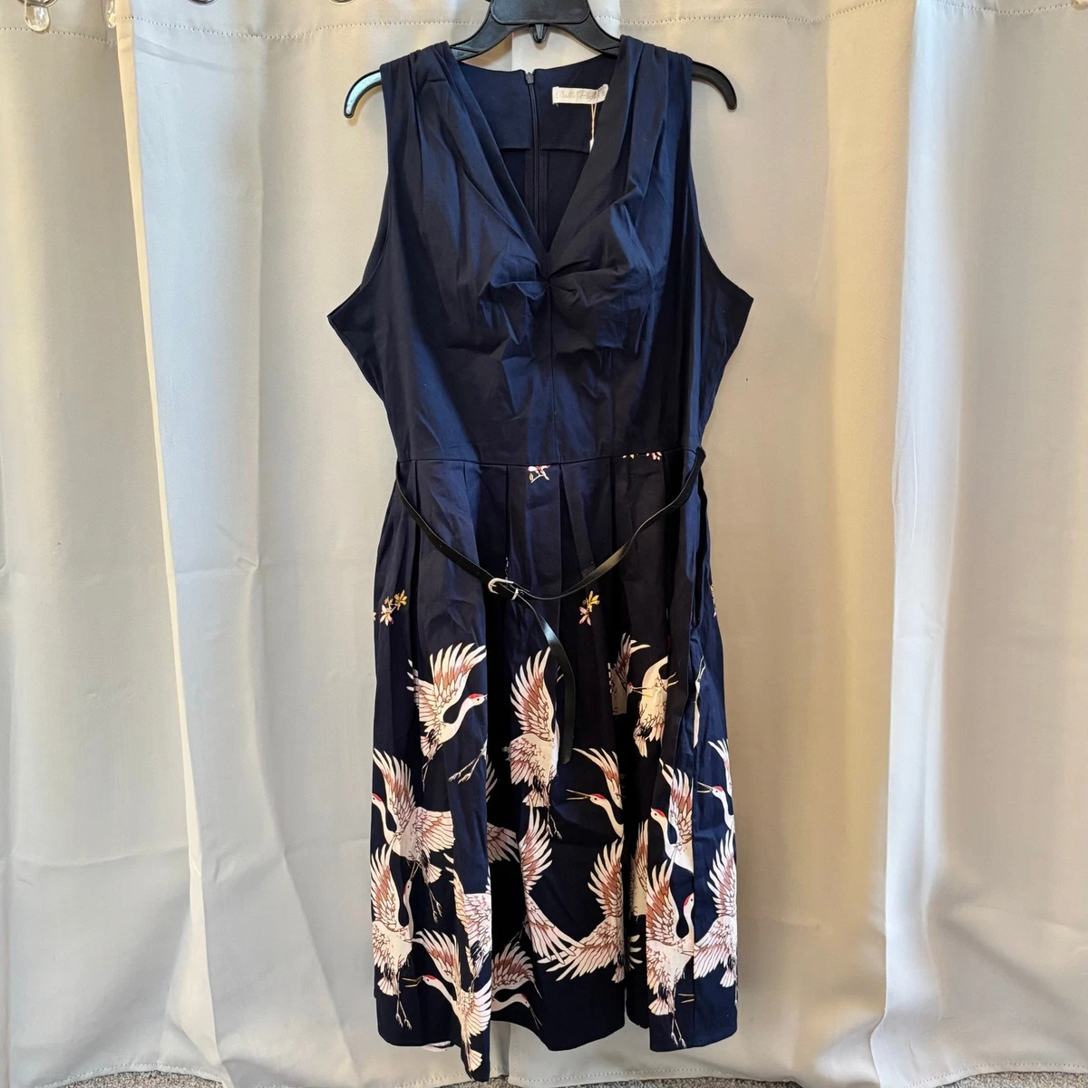 knee length dresses for ladies Western Midi Dress Black & White / 40