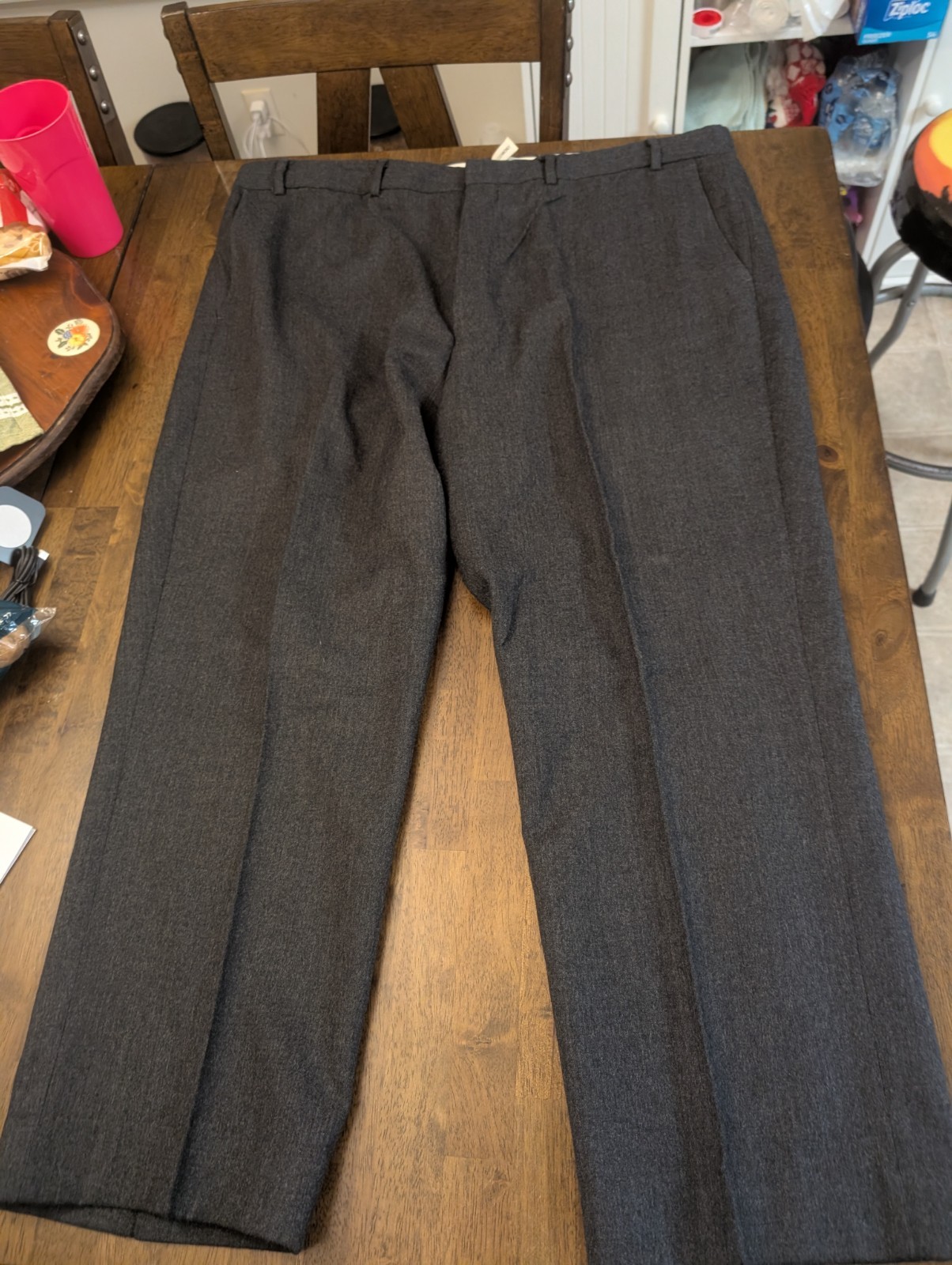 Vintage L.L.Bean 100% Worsted Wool Dress Pants Charcoal Grey Men's Size 42 USA