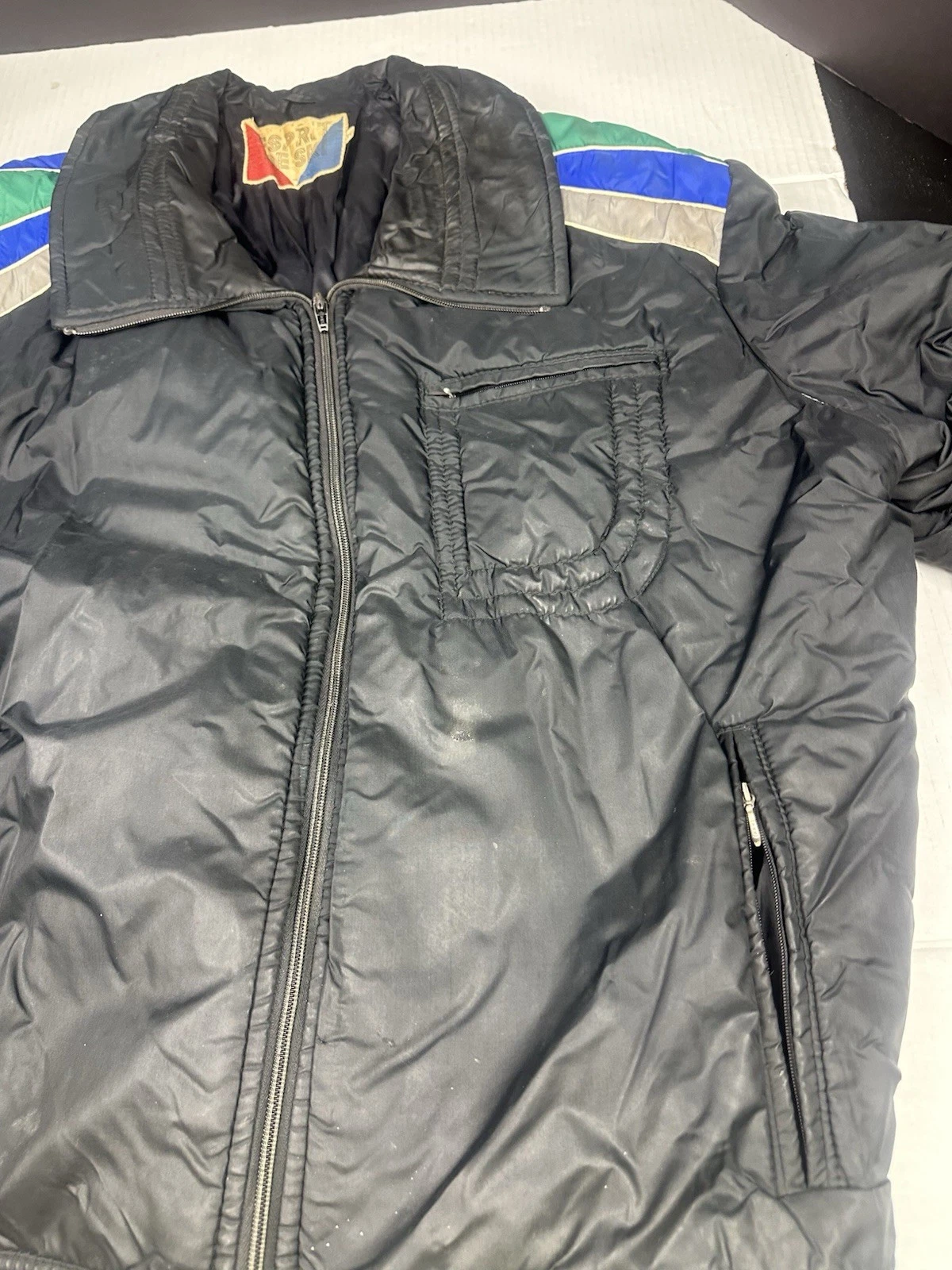 Vintage Esprit De Ski Puffer Style Jacket Black Sz XL Stains And Wear See Pics - product detail image 4