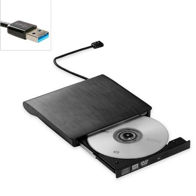 Slim External CD DVD RW Drive USB 3.0 Writer Burner Player Black For Laptop PC