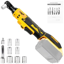 CISIVIS Cordless Electric Ratchet Wrench 3/8" for Dewalt 20V Li-Ion Battery