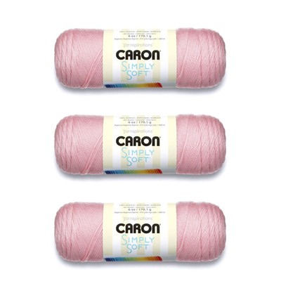 Simply Soft Soft Pink Yarn - 3 Pack of 170g/6oz - Acrylic - 4 Medium - 315 Yards
