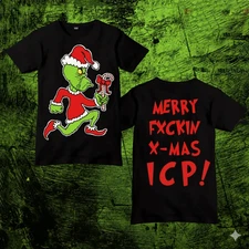 Rare INSANE CLOWN POSSE ICP MERRY FCKIN CHRISTMAS SANTA T-Shirt GC4491