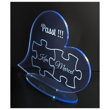 Valentinstag Geschenk Acryl Herz Aufsteller mit Wunschgravur Liebe Geschenkidee
