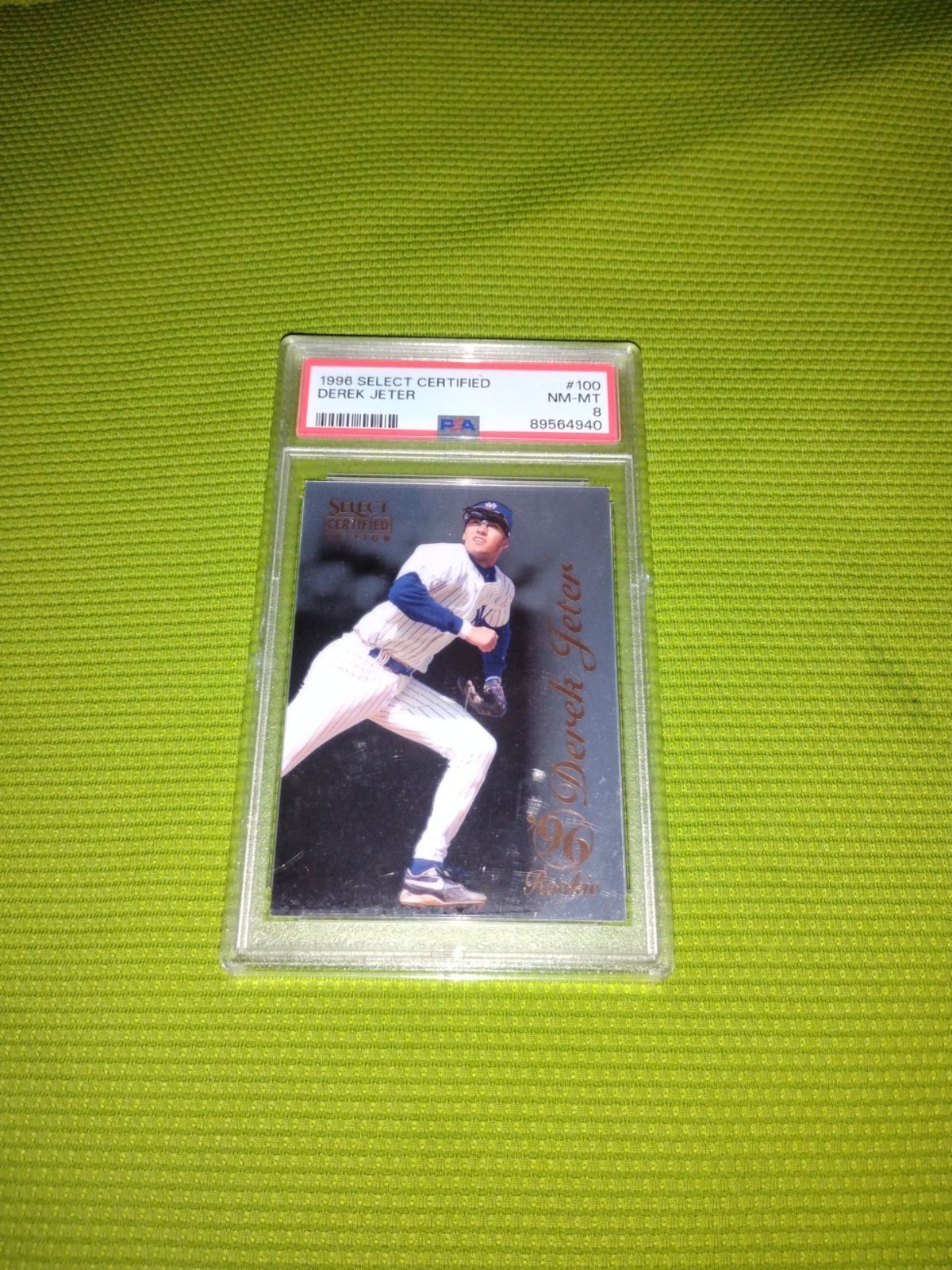 PSA Graded 1996 DEREK JETER Rookie Baseball Card NY YANKEES Select Certified 100 view 3
