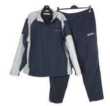 PERRY ELLIS AMERICA Lined TRACKSUIT SET Zip POCKETS Navy JACKET/PANTS Sz L