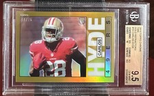 2014 CARLOS HYDE TOPPS CHROME 1985 GOLD REFRACTOR RC 40/75 BGS 9.5 GEM MINT #19
