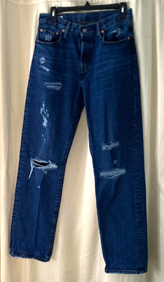 Levi s 501 Big E Jeans 28x31 Men s Waterless 100% Cotton Distressed