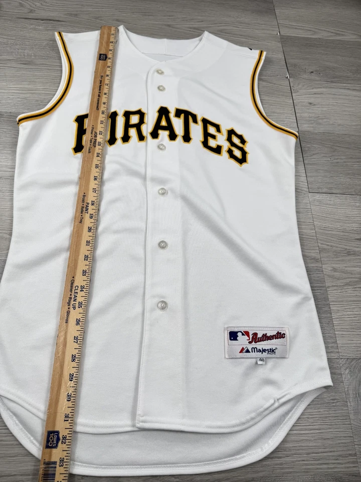 Vintage Pittsburgh Pirates Jersey 40 Authentic On-Field Majestic Road Vest 90s - Image 3 of 4
