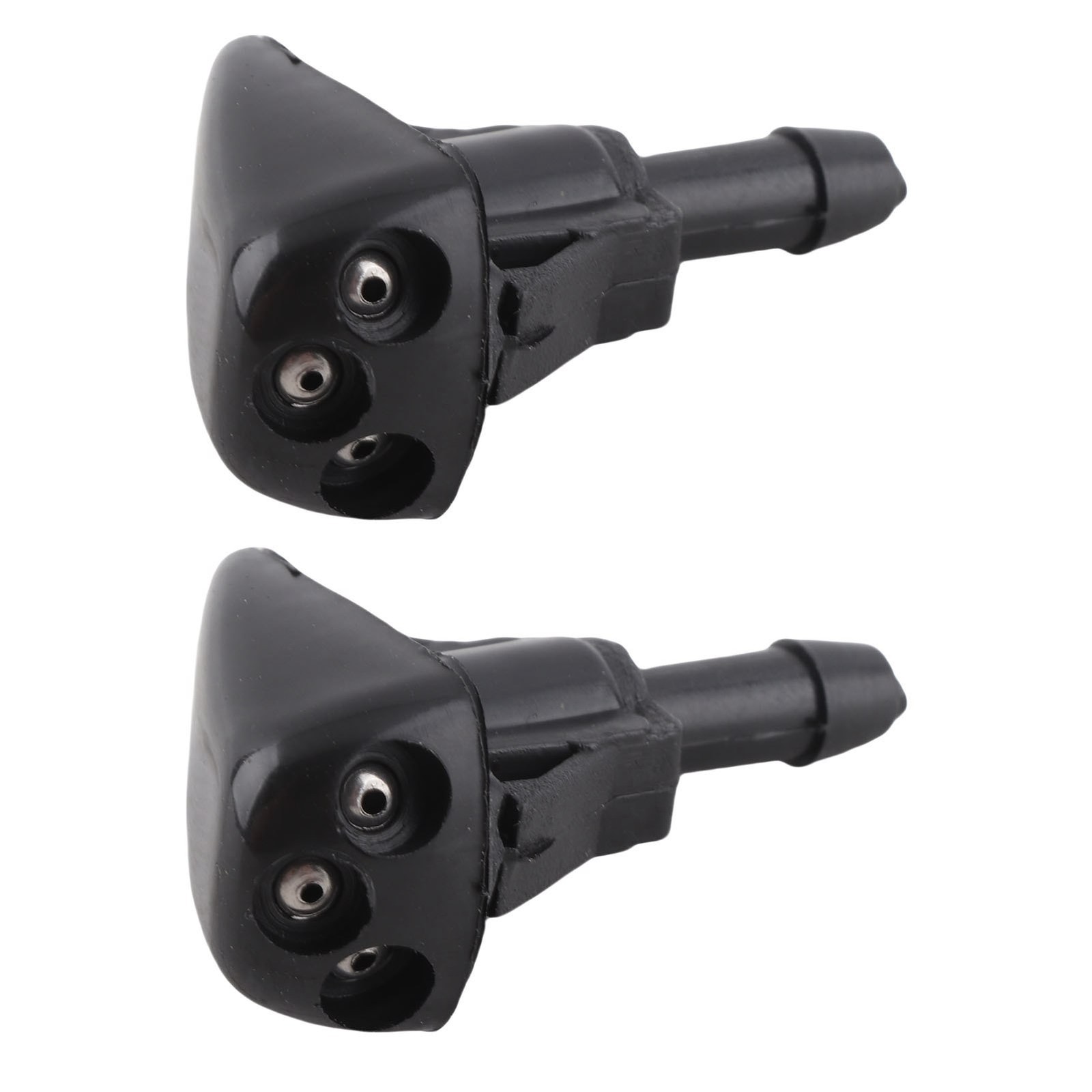 2pcs Front Windshield Washer Nozzle Black ABS High Strength Windscreen
