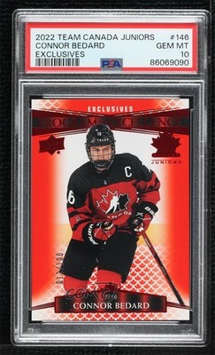 2022 Team Canada Juniors UD Exclusives 12/100 Connor Bedard PSA 10 GEM MT 1i4p