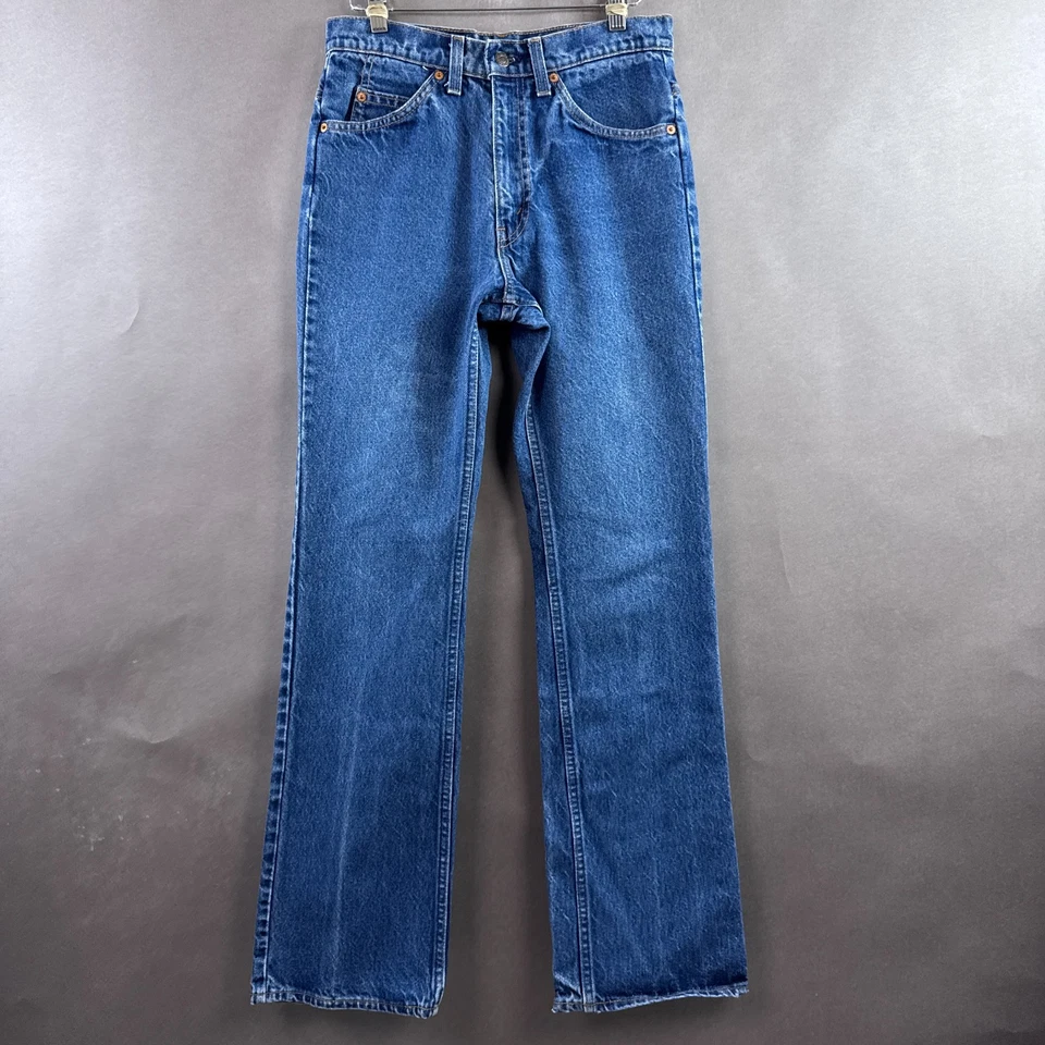 Jeans G2U Vintage Levis 517 Para Hombre 30x32 Azul Bootcut Años 80 Naranja Pestaña EE. UU. Etiqueta 34 pulgadas Foto 3 de 4
