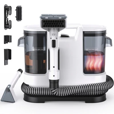 LUBLUELU Polsterreiniger Heizfunktion Waschsauger Teppichreiniger Fleckenentferner 15Kpa