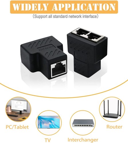 2PCS RJ45 Splitter Adapter LAN Ethernet Cable 1-2 Way Dual Female Port Connector - 第 2/12 張圖片