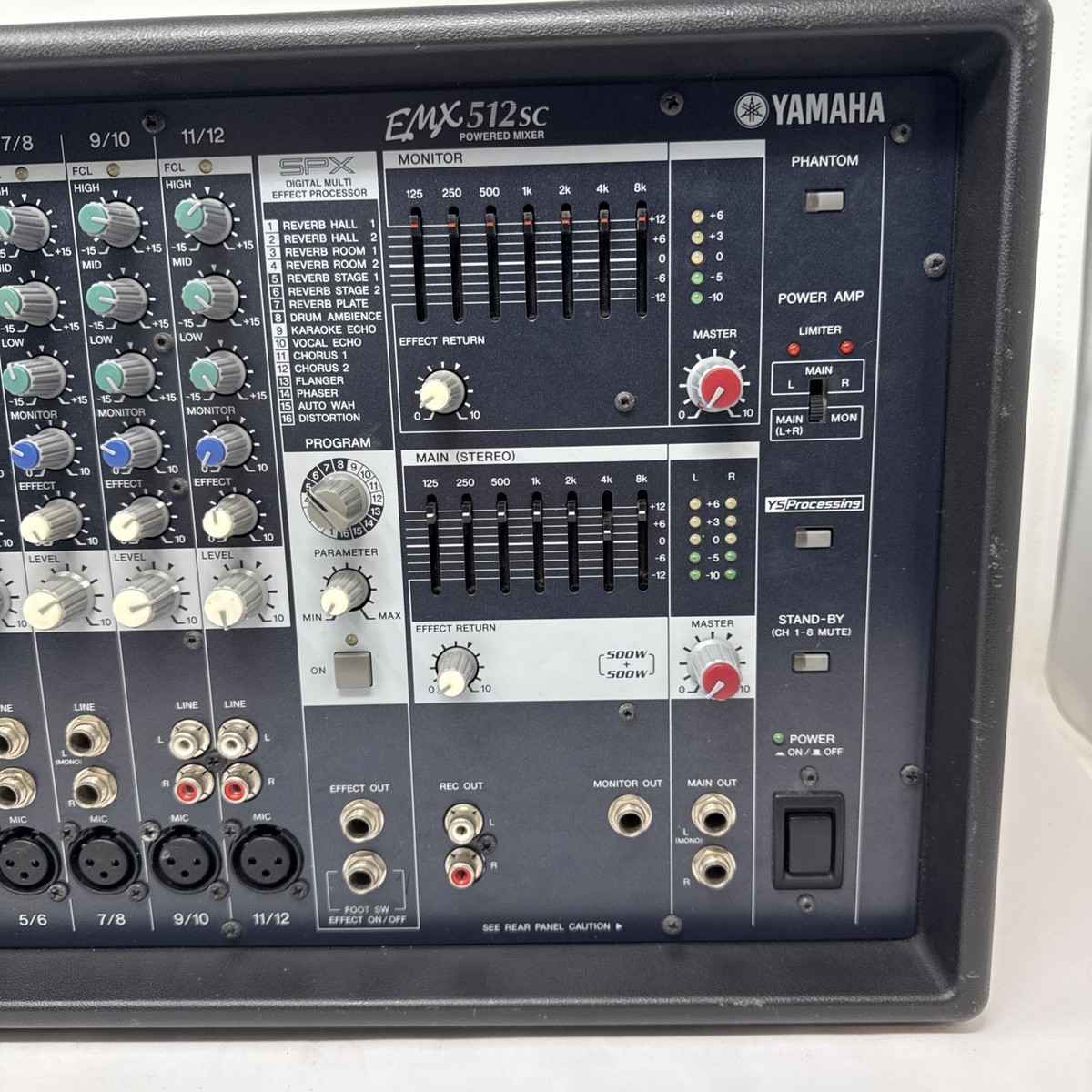 YAMAHA EMX512SC 12-Channel 500W Powered Mixer - FOR PARTS / REPAIR