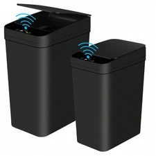 2 Pack 2.2 Gal& 4 Gal Bathroom Automatic Trash Can Touchless Motion Sensor-ZengC