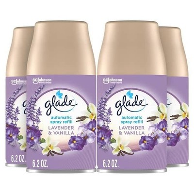Glade Automatic Spray Refill Air Freshener for Home and Bathroom 6.2 Oz 4 Count.