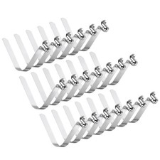 20 Pack 10 x 8mm Kayak Paddle Snaps Steel Tent Pole Clips Silver Tone50mm Long