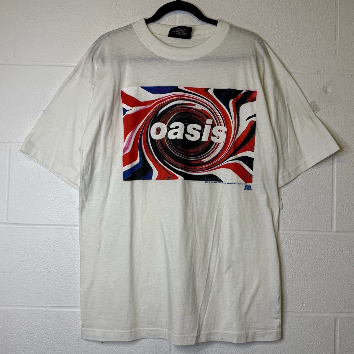 ヴィンテージ oasis オアシス ユニオンジャックロゴTシャツ ホワイト