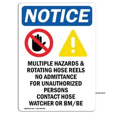 Multiple Hazards And With Symbol OSHA Notice Sign Metal Plastic Decal
