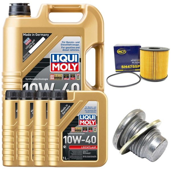 MotoröL Filter Set 10W-40 Liqui Moly 9 Liter + Schraube FüR Opel Movano 2.2 2.5-image