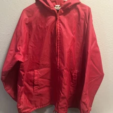 Auburn Sportswear Vintage 80's Men's Zip Nylon Jacket Sz XXL Red Made In USA
