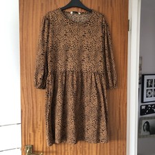 Stradivarius Brown Animal Print Smartcasual Layering Spring  Summer Work Dress M