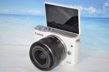 Canon EOS M10 White Wi-Fi Selfie Camera 18MP Full HD Tested Excellent Condition