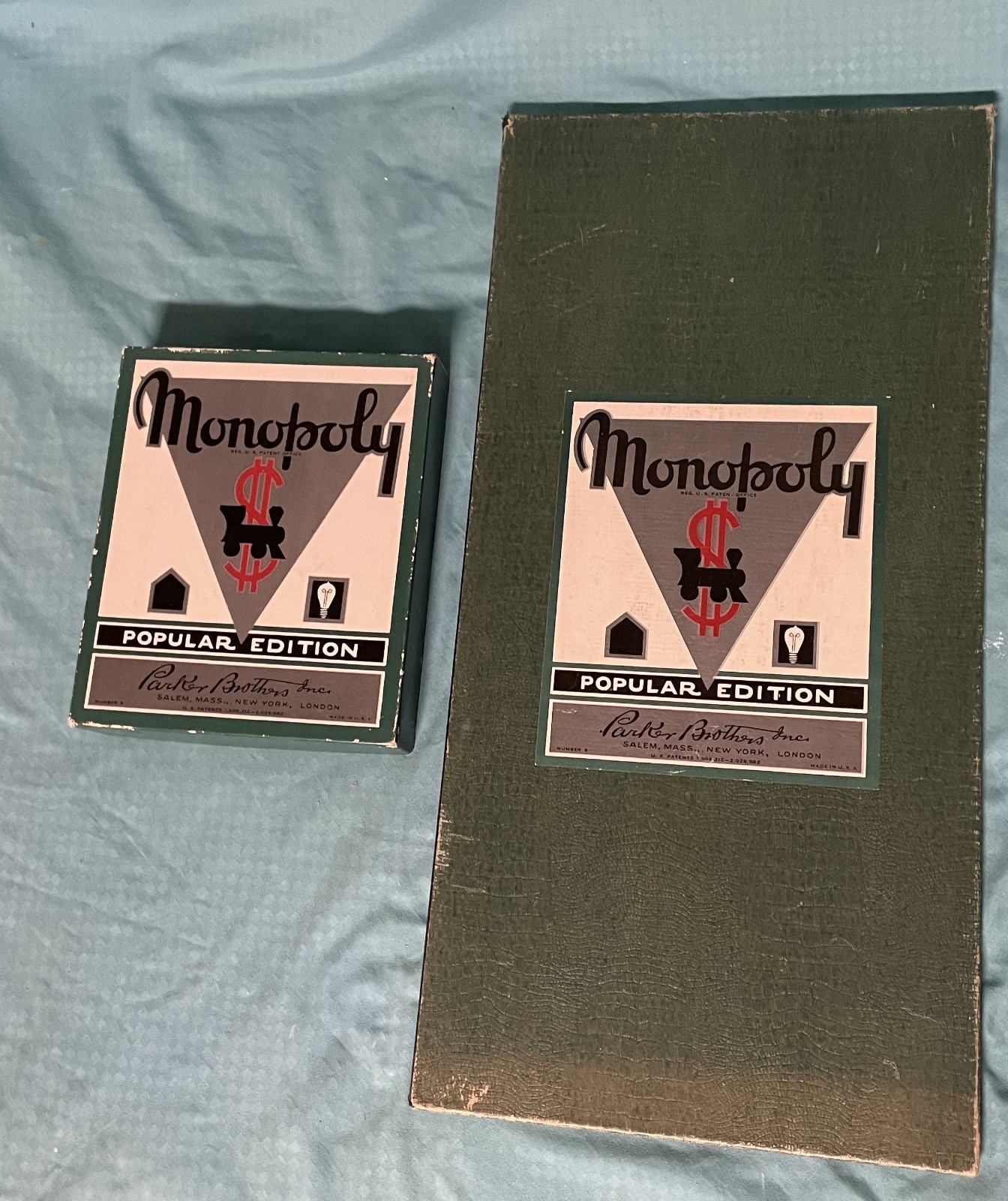 Vintage 1935 Monopoly Green Edition  No 8 Box , Board  Parke
