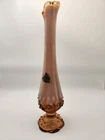 Vintage Fenton Hobnail Swung Vase Amber Peach Opalescent 10” Label
