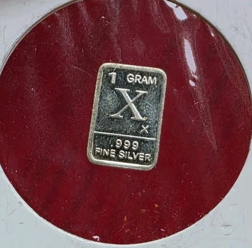 Letter "X" - 1 Gram .999 Fine Pure Silver Bullion Mini Square Bar Ingot Coin