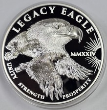 2024 5oz .9999 Silver Cook Islands Silver Legacy Eagle Ultra High Relief Coin 79.36 per troy oz