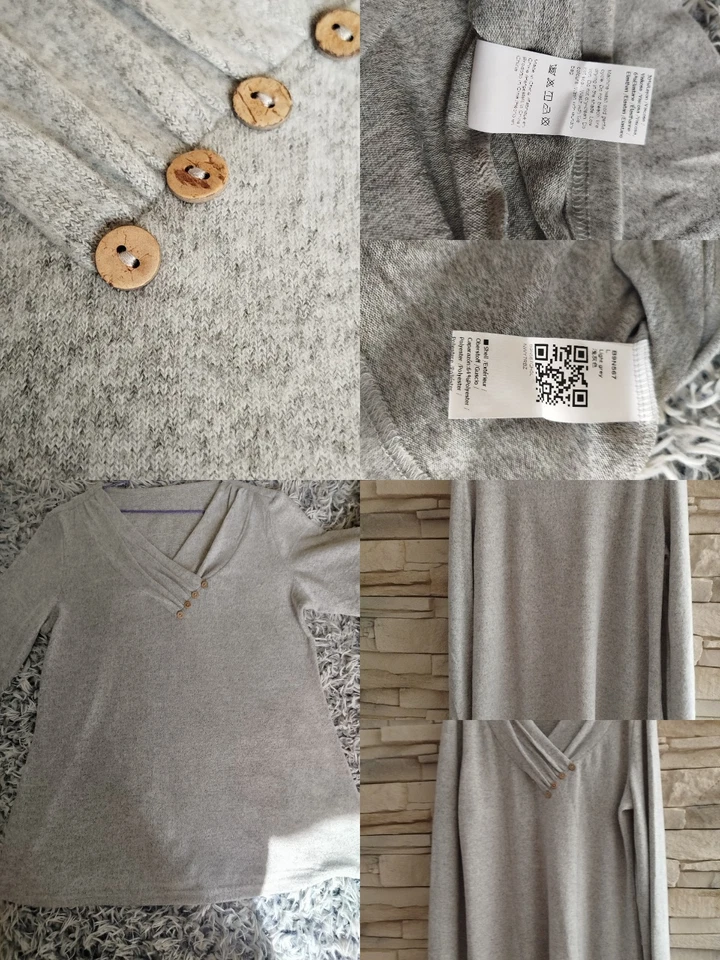 pull femme gris taille L doux confortable extensible viscose polyester - Photo 1/1