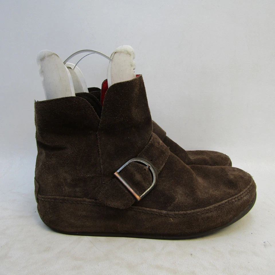 Botas fitflop femininas tamanho 8 M marrom camurça fivela tornozelo - Imagem 3 de 4