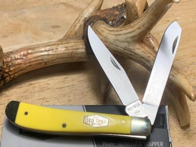 Schrade Old Timer Yellow Delrin Trapper 3 3/4