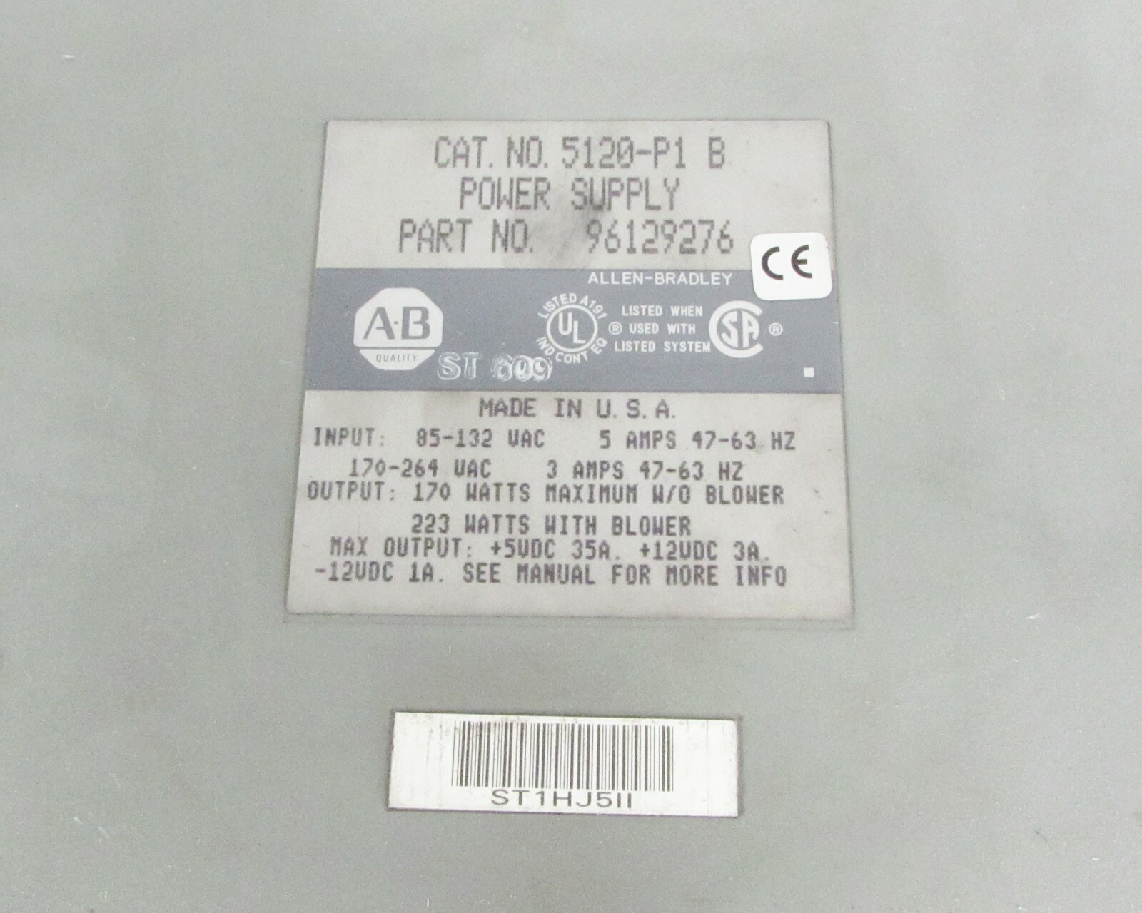 Allen Bradley 5120-P1 B Pyramid Integrator Power Supply 96129276 | eBay