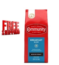 Community Coffee Breakfast Blend 12 Ounces, Medium Roast Ground Coffee, 12oz New