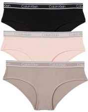 PriceCut Women's Calvin Klein 3Pack Hipster Underwear Ultra-Soft Cotton Large