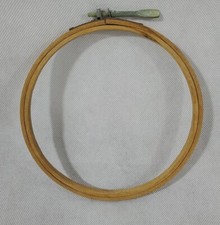 Vintage Wood Embroidery Hoop 6" Flat Metal Screw Made In USA