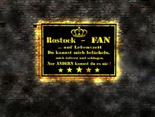 LED sign Rostock fan no metal sign I light sign wood live here