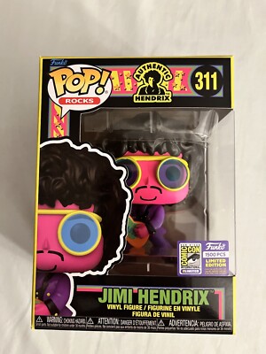 SDCC 2023 Funko Pop Jimi Hendrix 311 Blacklight Official Sticker LE 1500