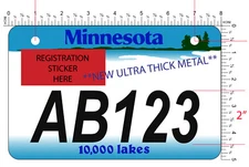 Minnesota ATV license Plate  **BEST PLATE ON THE MARKET** NOW EVEN THICKER METAL