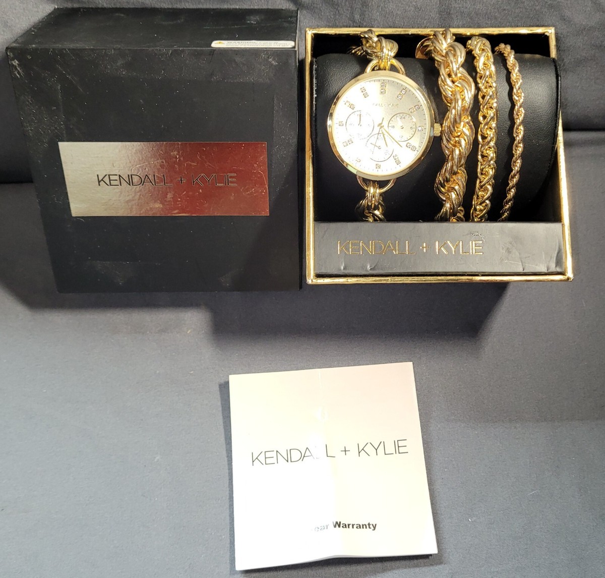 Kendall & Kylie Gold-Tone Watch Kendall + Kylie Watch Triple Link Gold Tone Crystal Bezel  main image 3